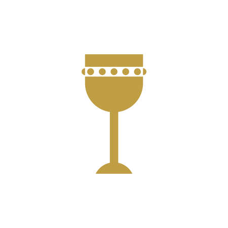 Christian chalice golden icon. Holy Week. Vector illustration, flat designのイラスト素材