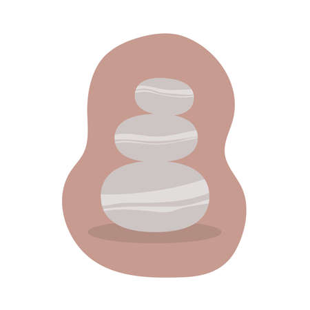 Pile of stones. Concept of balance, hot stone massage, relaxation. Vector illustration, flat designのイラスト素材