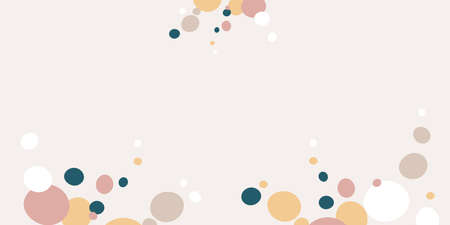 Abstract organic rounded shapes background. Hand drawn neutral colors banner. For newsletter, web, promotional banner, anniversary and celebration. Vector illustration, flat designのイラスト素材