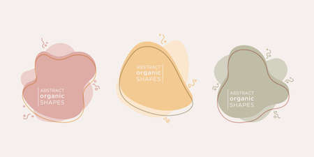 Abstract organic fluid shapes background. Irregular neutral colors banner. For newsletter, web,...