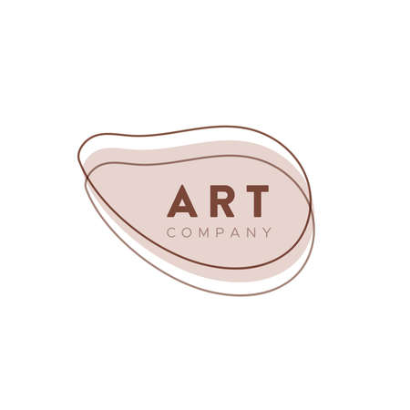 Art company. Hand drawn organic shapes background. For company brand, packaging, product and social media post. Vector illustration, flat designのイラスト素材