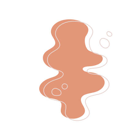 Organic shapes composition. Hand drawn brown colors banner. For social media post, web, promotional banner, advertising and branding. Vector illustration, flat designのイラスト素材