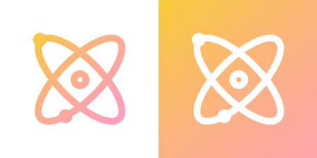 Minimal gradient atom icon. Back to school. Vector illustration, flat designのイラスト素材