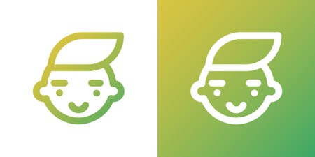 Minimal gradient child icon. Back to school. Vector illustration, flat designのイラスト素材