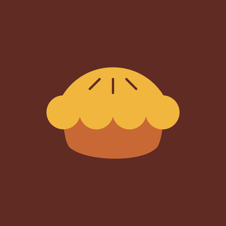 Pumpkin pie icon. Thanksgiving inspiration. Vector illustration, flat designのイラスト素材