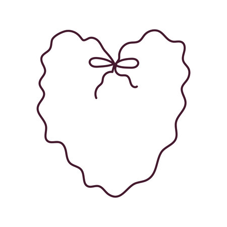 Vintage coquette hand drawn Valentine's Day frame. For romantic cards, wedding and anniversary invitations. Vector illustration, flat designのイラスト素材