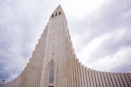 Hallgrimskirkja church in Reykjavik, Iceland. Landmark of the city.のeditorial素材