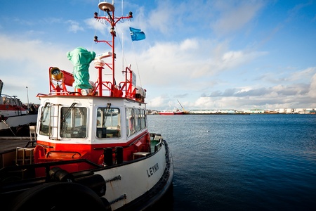 Reykjavik harbor on a sunny day, Icelandのeditorial素材