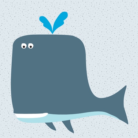 Smiling cartoon whale characterのイラスト素材