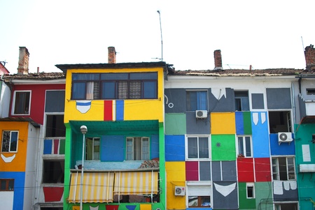 Buildings of Tirana in Albania in the summerのeditorial素材