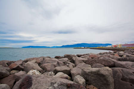 Coast in reykjavik, icelandの写真素材