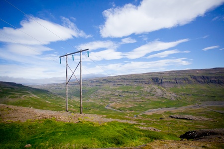 Landscape of summer in the mountains of Icelandの写真素材
