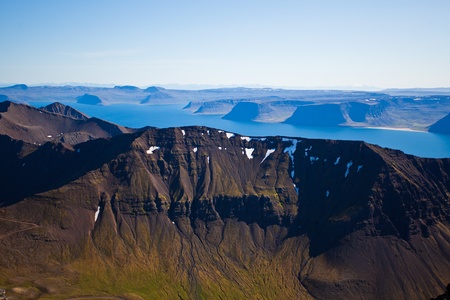 Landscape of summer in the mountains of Icelandの写真素材