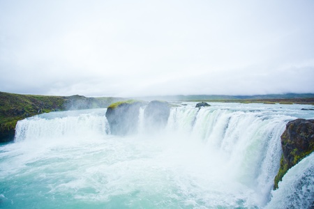 Godafoss waterfall in the northern Icelandの写真素材