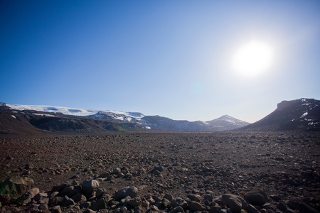 Langjokull glacier in southern Icelandの写真素材