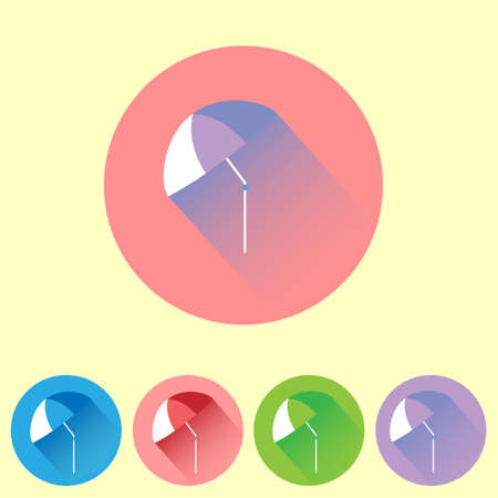 Colorful flat umbrella icon set. Digital background vector illustrationのイラスト素材