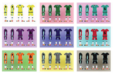 Football Soccer Team Sportswear Uniform. Digital background vector illustration. Stylish design for t-shirts, shorts and boots.のイラスト素材
