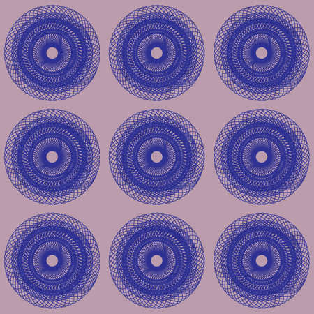 Indigo abstract flowers on peach colored backdrop. Digital background pattern.のイラスト素材