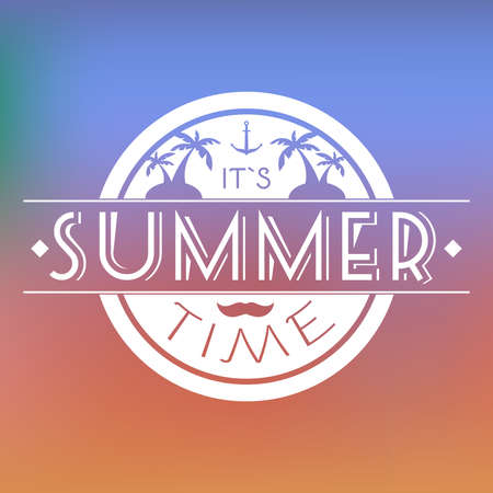 Summer Time Flyer Vector Illustration. Holiday Hot Vacation Card. Travel Agency Banner Template on a...