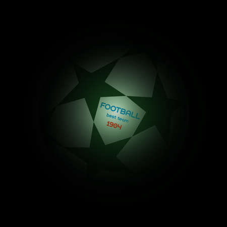 Champions league ball with stars. Football Soccer best team message ball. Digital background vector illustration.のイラスト素材