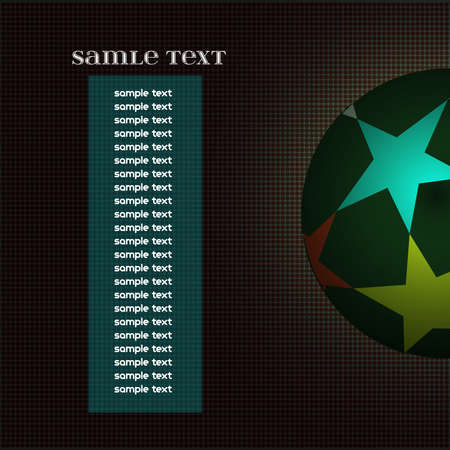 Champions league ball with stars isolated on dark backdrop. Information text board. Colorful Football Soccer ball. Digital background vector illustration.のイラスト素材