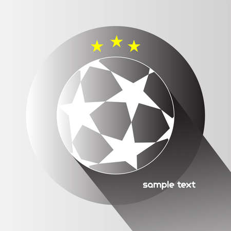 Champions league ball with stars isolated on gray backdrop. Football Soccer ball digital background vector illustration.のイラスト素材