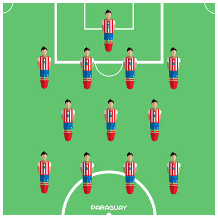 Football Soccer Players isolated on the Playfield. Computer game Football Club Playground. Digital background vector illustration.のイラスト素材