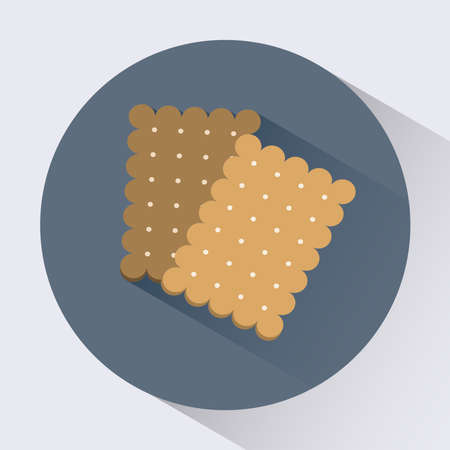 Two cookies round icon. Sweet treats concept. Snacks. Digital background vector printのイラスト素材