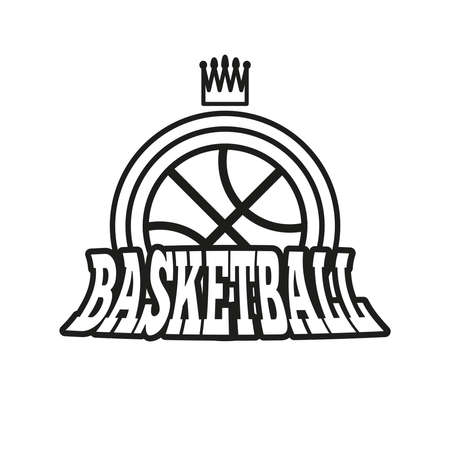 Basketball Medal Badge Template Object. Ball used for playing a basketball game.のイラスト素材