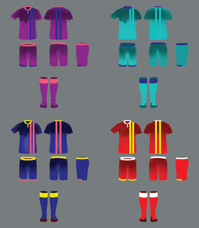 Soccer Team Sportswear Uniform Set. Digital background vector illustration. Stylish design for...