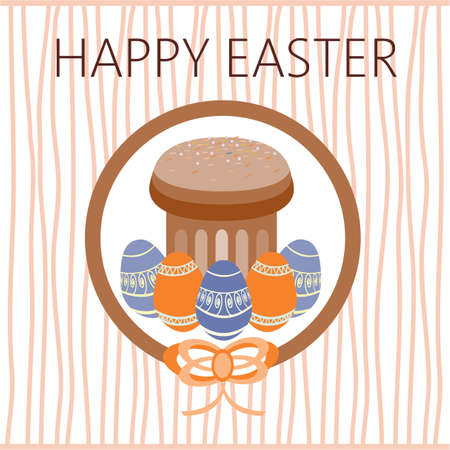 Happy Easter Card. Easter eggs. Plain Colored Easter Eggs. Digital background vector illustration.のイラスト素材