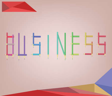 Abstract background for business solution shaped with colored pencils. Digital vector imageのイラスト素材