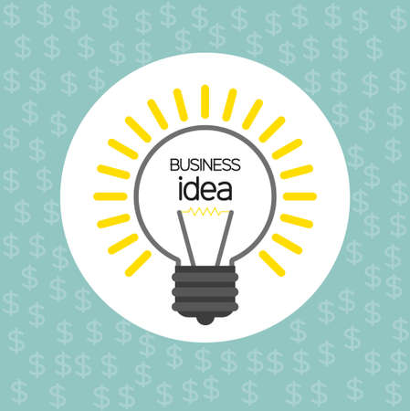 Business idea design with bulb and dollar icons, flat design. Digital vector imageのイラスト素材