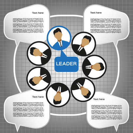 Business leader of the team design, flat style. Digital vector imageのイラスト素材