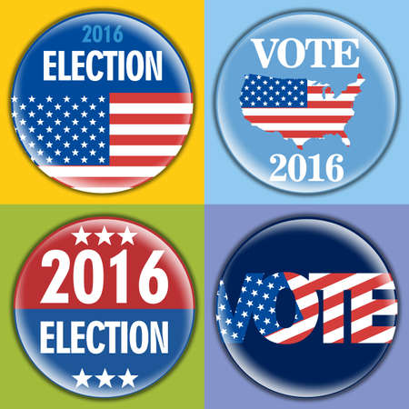 Election 2016 badge set with unites states of america flag.のイラスト素材