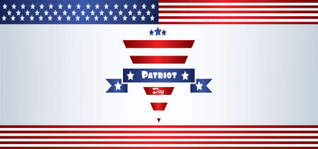 Vector Patriot Day, with blue and red stripes and stars over silver background.のイラスト素材