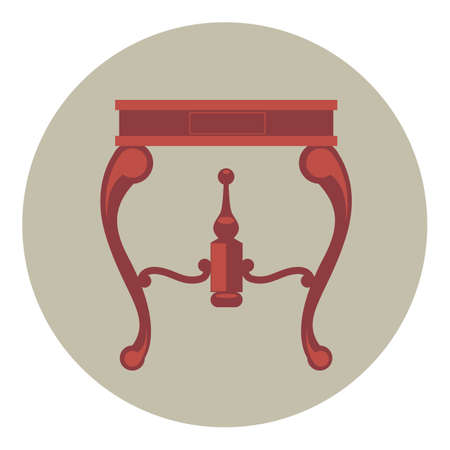 Digital vector red vintage table isolated, flat styleのイラスト素材