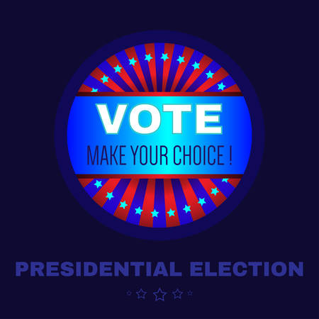 Digital vector usa election with make your choise, presidential election vote, blue flat styleのイラスト素材