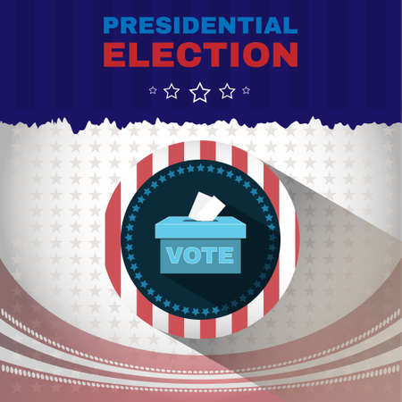 Digital vector usa election with vote box, flat styleのイラスト素材