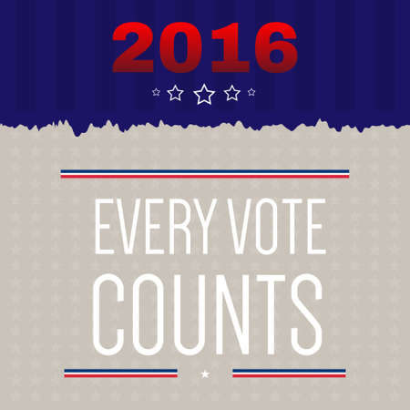 Digital vector usa election with every vote counts, flat styleのイラスト素材