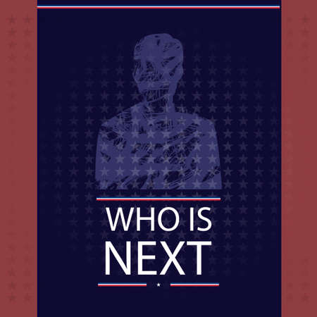 Digital vector usa election with candidate and who is next, flat styleのイラスト素材