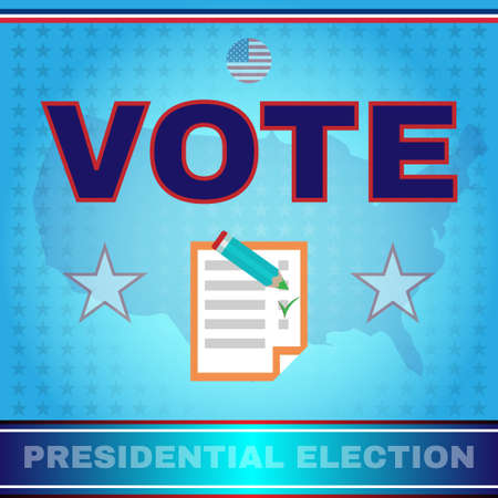 Digital vector usa election with every vote counts, presidential vote checkbox, flat styleのイラスト素材