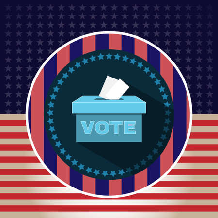 Digital vector usa presidential election 2016 vote box, flat styleのイラスト素材