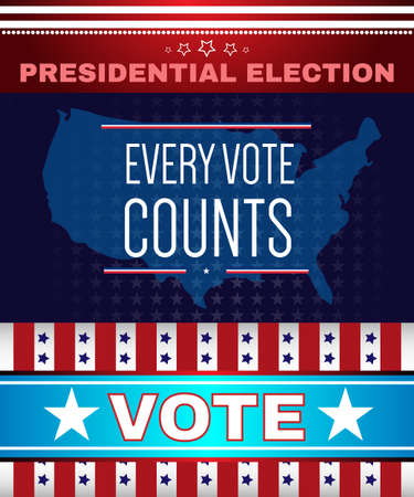 Digital vector usa presidential election with every vote counts, flat styleのイラスト素材