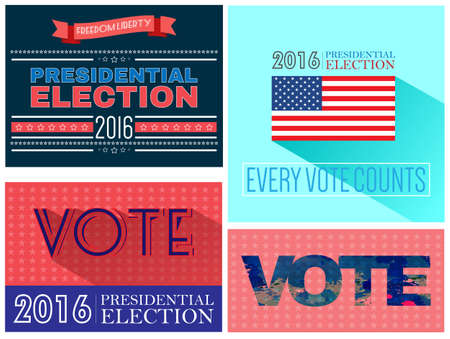 Digital vector usa presidential election with every vote counts, flat styleのイラスト素材