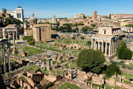 Roman forum ancient ruins in rome, Italy
