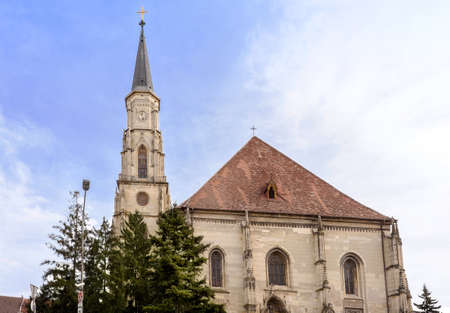 The church of saint michael a gothic style roman catholic cathedral in cluj, romaniaの写真素材