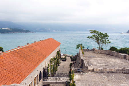The view of budva old town, one of the best preserved medieval cities in the mediterraneanの写真素材