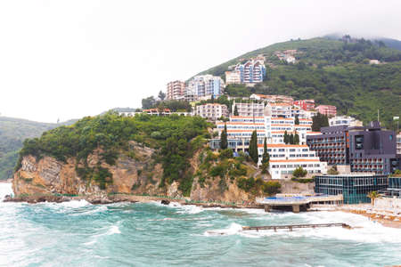 The view of budva old town, one of the best preserved medieval cities in the mediterraneanの写真素材
