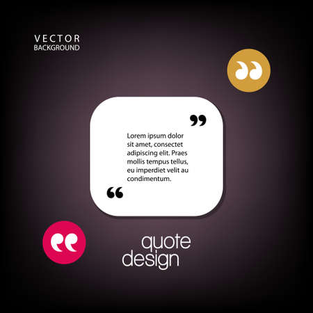Digital vector quote frames box blank template with print information design icon, empty citation, flat styleのイラスト素材